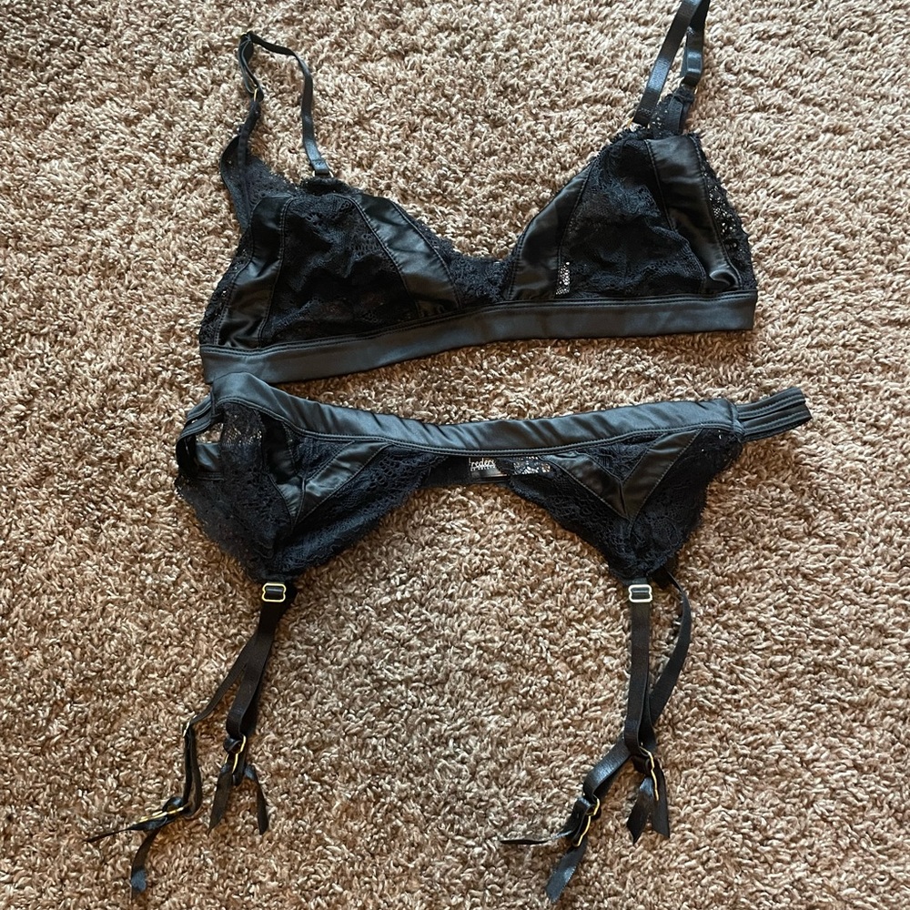 NWOT Bralette and Garter Belt Set